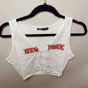 Cropped New York tank top